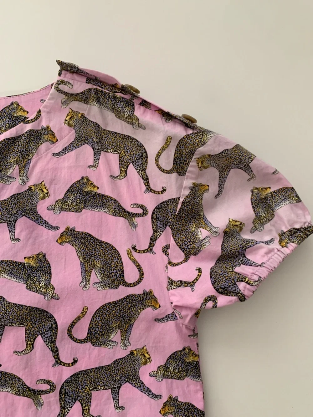 J.Crew Pink Cheetah Print Blouse XS Animal Print Cotton Top